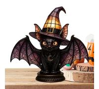 Générique Witch Hat Table Lamp - USB Gothic Cat Halloween Light