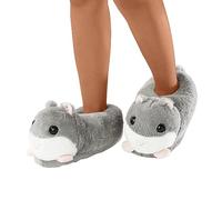 Générique Zapatillas de mujer cómodas forradas de algodón cálido para casa, suela suave antideslizante, ideal como regalo o decoración para hámster
