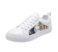 Générique Zapatos casuales para hombre rojo, zapatillas deportivas para hombre, negro con suela blanca, zapatillas informales, zapatos de exterior, zapatos de interior retro, cómodos, antideslizantes