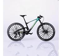 Generisch 1:8 Escala Mountain Bike DS Die-Cast Mini Finger Bicycle Model Desktop Decoration Scale Men DH Alloy Bike Action Figurine for Cake Topper Crafts (azul negro)
