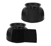 Generisch 1 par de cascabeles para caballos, protegen contra el impacto de pezuñas, trauma, cuidado de goma para el pasto, sin frotar (negro, L)