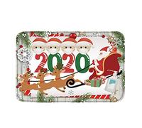 Generisch 1 pieza Papá Noel y reno felpudo 40x60 cm absorbente y antideslizante alfombra de franela decoración festiva de Navidad baño y dormitorio alfombra bienvenida a casa