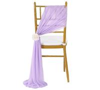 Generisch 10/50 piezas de gasa para sillas de 17 x 250 cm - Boda, fiesta, decoración de banquete (morado claro, 50 unidades)