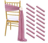 Generisch 10/50 piezas de gasa para sillas de 17 x 250 cm - Boda, fiesta, decoración para banquetes (malva, 10 unidades)