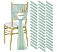 Generisch 10/50 piezas de gasa para sillas de 17 x 250 cm - Boda, fiesta, decoración para banquetes (negro A2, 50 unidades)