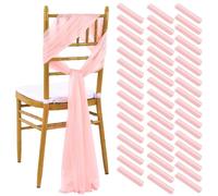 Generisch 10/50 piezas de gasa para sillas de 17 x 250 cm, decoración para bodas, fiestas, banquetes (rosa claro, 50 unidades)