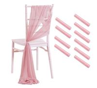 Generisch 10/50 unidades de sillas de gasa 17 x 250 cm - Boda, fiesta, decoración de banquete (rosa oscuro, 10 unidades)