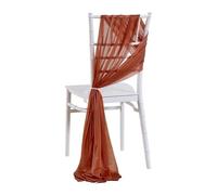 Generisch 10/50 unidades de sillas de gasa 17 x 250 cm - Boda, fiesta, decoración para banquetes (azul marrón, 10 unidades)