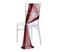 Generisch 10/50 unidades de sillas de gasa 17 x 250 cm - Boda, fiesta, decoración para banquetes (rosa y burdeos, 10 unidades)