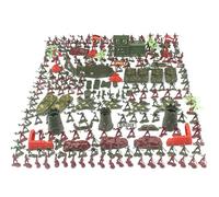Generisch 100/290/519 Juego militar con soldados, figuras militares, tanques, aviones, banderas, bolsa de almacenamiento y accesorios de batalla