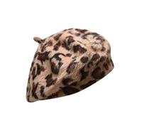Generisch 1920 Accesorios Señoras Conejo Boina Impresión Leopardo Pintor Sombrero Cálido Capullo Accesorios Damas, beige, M