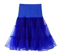 Generisch 1950 Enagua para mujer, falda de tul para rockabilly, cintura alta, falda corta, falda plisada, tutú, falda de baile, carnaval, disfraces, azul, XL