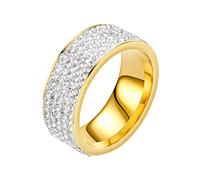 Generisch 2 anillos dentición anillo par banda de anillo amarillo, 12, Acero inoxidable