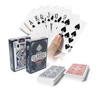 Generisch 2 barajas de plástico impermeable, rojo y azul, juego de cartas profesional, juego de cartas para puente, patinaje, blackjack, canasta, texas, rumme, Go Fish, camping