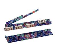 Generisch 2 en 1 Mahjong Tile Pusher Ruler with Non Slip Base | Bohemian Paisley Acrylic Slide Tool for Tabletop | Function Game Accessory