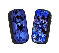 Generisch 2 fundas para lápices de anime Solo Leveling, bolsa de almacenamiento de gran capacidad, estuches para lápices para adolescentes, adecuada para estuche de lápices con soporte para