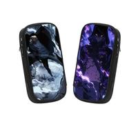 Generisch 2 fundas para lápices de anime Solo Leveling, bolsa de almacenamiento de gran capacidad, estuches para lápices para adolescentes, adecuada para estuche de lápices con soporte para