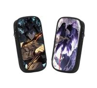 Generisch 2 fundas para lápices de anime Solo Leveling, gran capacidad, estuche para lápices para adolescentes, adecuado para la escuela con soporte de estudiantes, para niñas y niños, Sung-4, Anime