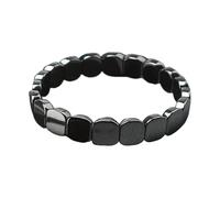 Generisch 2 pulseras magnéticas de hematita, pulsera de hematita negra para hombres, 19 cm para padre, marido, novio