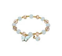 Generisch 2024 Pulsera de cristal de mariposa de jade de imitación pulsera de perlas para niños pulsera de cuero gay, A, Resina, No es una piedra preciosa