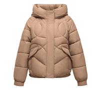 Generisch 2024 Winter New Women's Cotton Padded Fashion Cotton Padded Down Chaqueta ligera para mujer, café, M