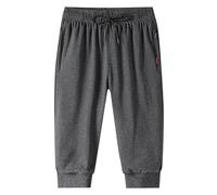Generisch 2025 3/4-Jogginghose für Herren, Caprihose, Workout, Fitnessstudio, unterhalb des Knies, Shorts mit Reißverschlusstaschen Neon Hosen Herren, Gy2, XXXXXXXXL