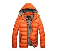 Generisch 2025 Abrigo de Invierno Algodón Gorro de Hombre Engrosamiento Cálido para Hombres Abrigos y Chaquetas Para Jinetes, naranja, 4XL