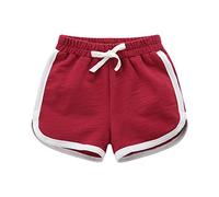 Generisch 2025- Bebé Niñas Niños Pantalones Cortos Algodón Activo Atlético Corriendo Dormir Para Bebés Niños Niñas Grandes Niños Verano Deportes de Playa, rojo, 12-18 meses