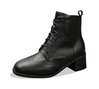 Generisch 2025 Botas de moda de invierno para mujer con cordones de pantorrilla media, botas cómodas casuales con temperamento cordones flexibles, Negro , 40 EU