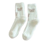 Generisch 2025 Calcetines térmicos gruesos para mujer para caso e invierno, forro polar acogedor con forro polar para el hogar y dormir, calcetines de dinamo para hombre, Blanco, talla única