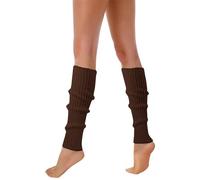 Generisch 2025 - Calentadores de pierna de los años 80 y 90 para mujer, calcetines de pierna de canalé neón, elegantes accesorios, calcetines de lana de oveja de alpaca con fluorescencia multicolor