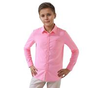 Generisch 2025 Camisa para niños y niñas de una sola pieza de manga larga para niños, Tops para niños, Camisa de caballero para niños, Talla 146, Rosa., 5-6 años