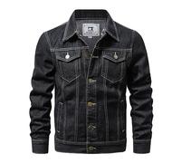 Generisch 2025 Chaqueta vaquera acolchada de estilo western para hombre, primavera/invierno, Negro , 3XL