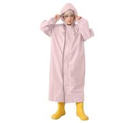 Generisch 2025 Chubasquero para niños con mochila escolar niños niñas estudiantes niños color sólido largo impermeable parka de invierno mujer, Rosa., 6-8 años