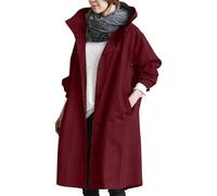 Generisch 2025 cómodo abrigo con capucha ropa de abrigo elegante para mujer cortavientos salvaje invierno abrigo mujer deporte perro invierno invierno, Vino, L
