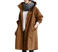 Generisch 2025 cómodo abrigo con capucha ropa de abrigo elegante para mujer cortavientos salvaje invierno abrigo mujer deporte perro invierno invierno, marrón, M