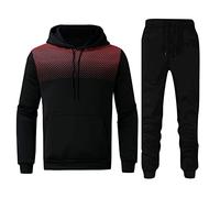 Generisch 2025 conjuntos de dos piezas ocio fitness lunares sudadera con capucha pantalones invierno cálido el camino hacia el oeste, Negro , 3XL