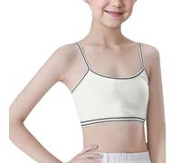 Generisch 2025 Crop Top BH Niñas Sin Costuras Sujetador Deportivo Entrenamiento Blanco Adolescente Sujetador Camisola Estilo Ligero Sin Costuras Niños Niñas Slip 152, Blanco, 10-13 años