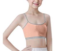 Generisch 2025 Crop Top BH Niñas Sin Costuras Sujetador Deportivo Entrenamiento Blanco Adolescente Sujetador Camisola Estilo Ligero Sin Costuras Niños Camiseta Interior 140, Rosa claro., 11-14 años