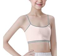 Generisch 2025 Crop Top BH Niñas Sin Costuras Sujetador Deportivo Entrenamiento Blanco Adolescente Sujetador Camisola Estilo Ligero Sin Costuras Niños Niñas Slip 152, Rosa., 10-13 años