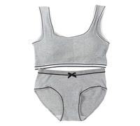 Generisch 2025 Crop Top Sujetador para Niñas Sin Costuras Sujetador Deportivo Entrenamiento Blanco Adolescente Sujetador Camisola Estilo Ligero Sin Costuras Niños Bragas Niñas, gris, talla única