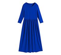 Generisch 2025 Cuello redondo Soild Holgado Casual Daily Wear Largo Maxi Princesa Vestido Niñas Con Tirantes, azul, 6-7 años