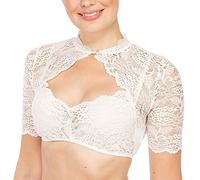 Generisch 2025-Damen 1PC Bügel Dessous Spitzenweste Damen Elegante Dirndlbluse schwarze Dirndlbluse Spitzenbluse für Oktoberfest Dessous, Blanco, S