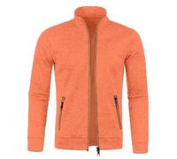 Generisch -2025 Hombre - Cuello de cremallera de invierno suéter de color sólido de manga larga parte superior de moda Sudaderas Abrigo Chaquetas Suéter Hombre, naranja, 4XL