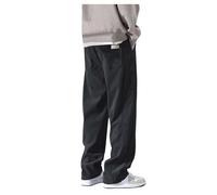 Generisch 2025 Hombres con cordón elástico cintura elástica pierna recta bolsillos pantalones de hombre Jack &, Negro , S