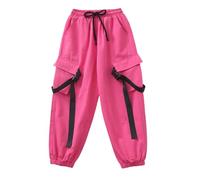 Generisch 2025 Increíbles Niños Niñas Moda Cintura Flare Pantalones Casual Pantalones Largos Jeans Cargo Leggings Gruesos, Rosa intenso., 10-12 años
