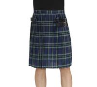 Generisch 2025 Moda de Caballero, Estilo Casual, Retro, Escocés, Cuadros, Cintura Contrastante, Falda de Oscilación Set de Lencería, azul, S