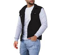Generisch _2025 Moda Ocio Alta Calle Color Sólido Hebilla Slim Denim Jcket Chaleco Chaleco Sillín Occidental, Negro , M