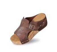 Generisch 2025 Mujer Verano Color Sólido Slip On Casual Open Toe Suave Parte Inferior Transpirable Zapatillas Zapatos Sandalias, marrón, 40 EU