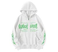 Generisch | 2025 Mujeres Moda Letra Impresión Sudaderas Sudaderas Sudaderas Estilo De Gran Tamaño Gótico Hip Hop Manga Larga Sudaderas Noruegas Señoras, Blanco, XL